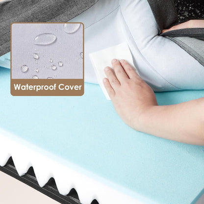 EHEYCIGA Orthopedic Dog Beds for Large Dogs, Waterproof Memory Foam Large Pet Bed with Sides, Non-Slip Bottom and Egg-Crate Foam Dog Couch Bed with Washable Removable Cover, Dark Grey