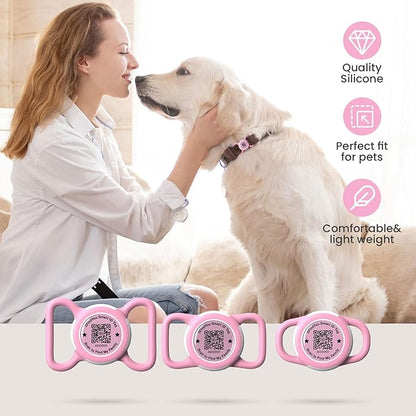 Waterproof AirTag Dog Collar Holder for Apple AirTag QR Code