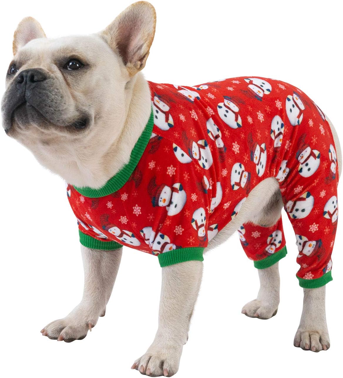 CuteBone Dog Christmas Pajamas Puppy Onesies Small Dogs Soft Pjs Coat Cat Apparel Comfy Pet Clothes Outfit Doggie Bodysuit P136L