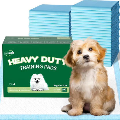 IMMCUTE Heavy Duty Puppy Pee Pads 22"x23"-100 Count | Dog Pee Training Pads Super Absorbent & Leak-Proof | Disposable Pet Piddle and Potty Pads for Puppies | Dogs | Doggie| Cats | Rabbits