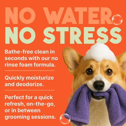 TropiClean No Rinse Waterless Dog Shampoo | Detangling & Deodorizing Dry Shampoo for Smelly Pets | Moisturizes Dry Skin | USA Made | Papaya Scent | 7.4oz