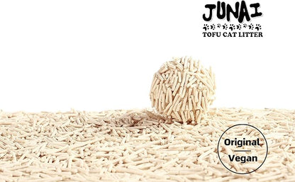 JUNAI Tofu Cat Litter 8 Packs(2.3kg x 8), Original Clumping Cat Litter Pellet Natural Vegan Kitty Litter, Lightweight and Dust Free cat Litter for Multiple Cats, Flushable Biodegradable, Ship from CA