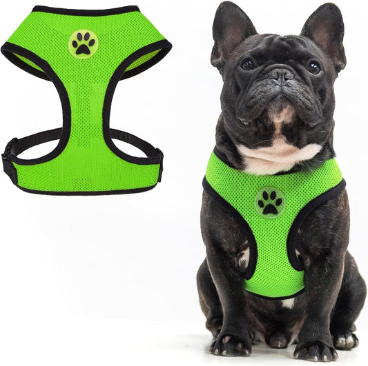 BINGPET No Pull Dog Harness, Soft Mesh Breathable All Weather Vest, Safety Protection Design, Durable Adjustable Step-in Easy Walk Dog Harness for Extra Large Dogs (Green, XL)
