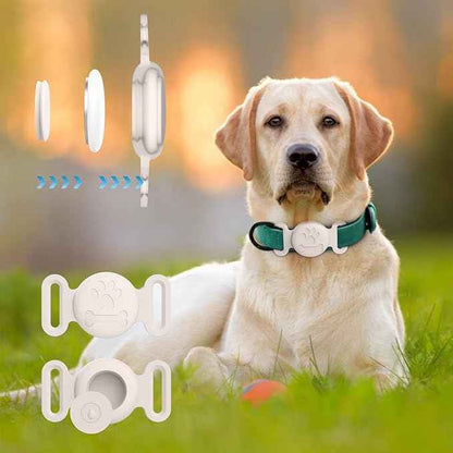 2 Pack Case for Airtag Dog Cat Collar Holder, Soft Silicone Anti-Lost Waterproof Protective Case Compatible with Apple Airtag, for Pet Dog Cat Collars Holder