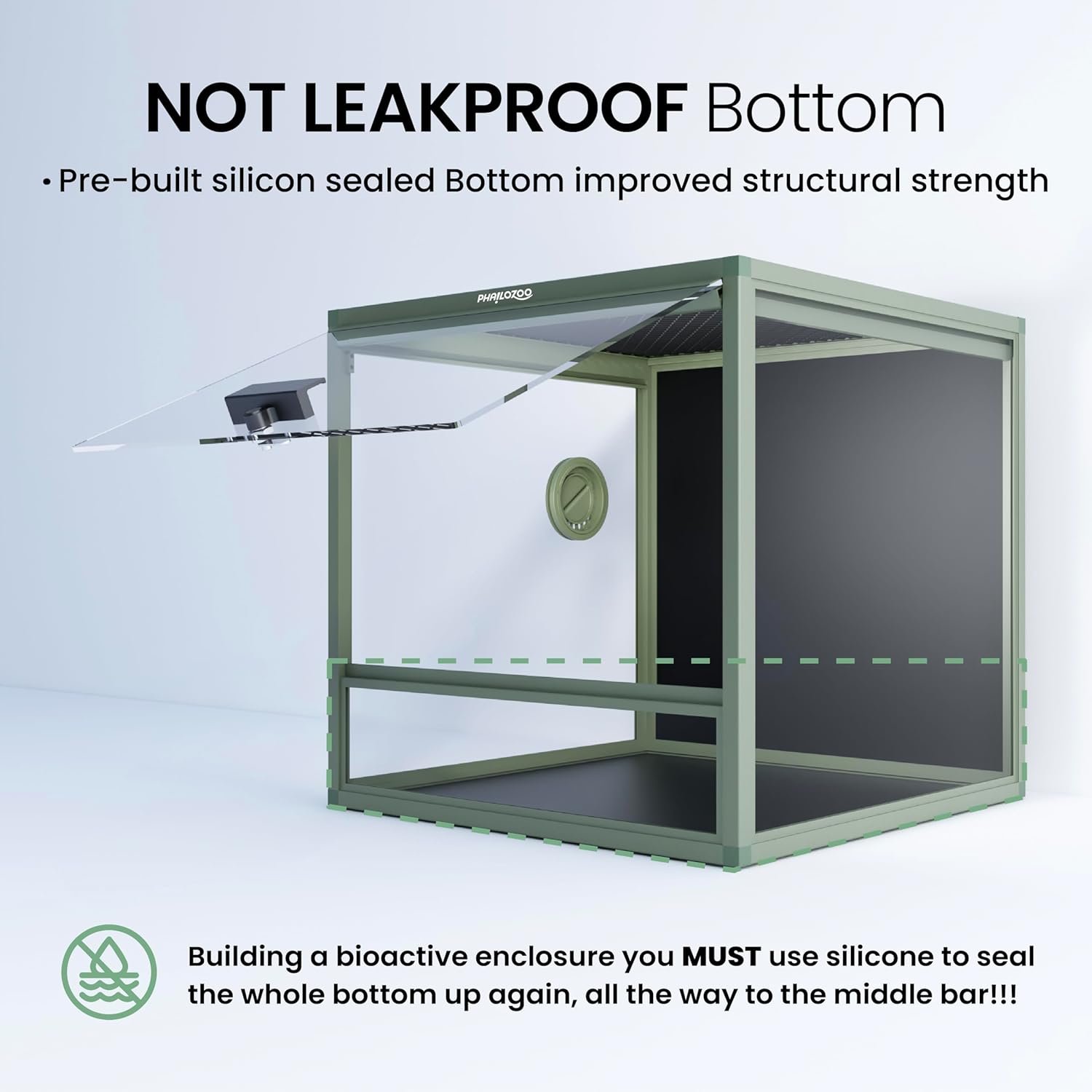 MagicCube 18'' x 18'' x 18'' Reptile Tank with Lock, 24 Gallon Reptile Terrarium with Flip-Up Tempered Glass Door, Top Screen Ventilation for Leopard Gecko - Bottom Not Leakproof - Pawvie