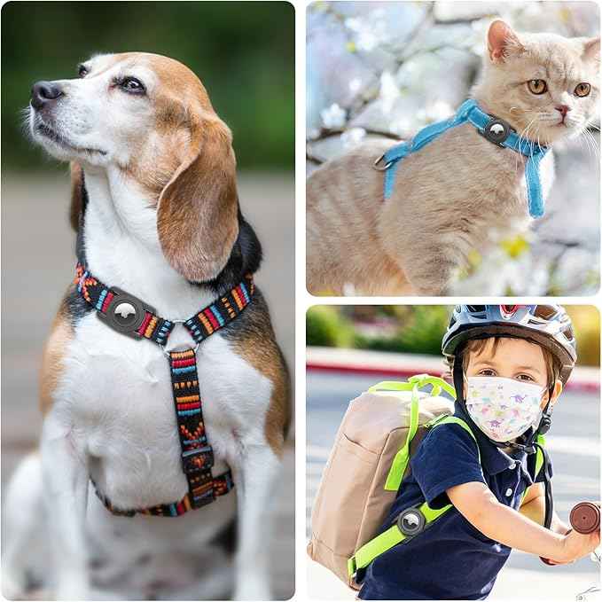SANKALA Airtag Holder for Dog Collar, [1 Pack] Waterproof Dog Collar Airtag Holder, Soft Silicone Full-Body Protective Anti-Lost Air Tag Case, Ultra-Durable, Easy Installation, Lightweight, Black