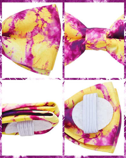 PET SHOW 10 Pack Tie Dye Small Dog Bow Ties Sliding Collar Attachments Puppy Cats Floral Bowties for Medium Dogs Gradient Colors Bowknots Party Holiday Pet Grooming Accessories(Small)