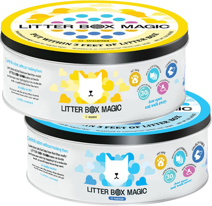 Cat Litter Deodorizer Jar (1 Fresh Scent and 1 Fragrance Free, 16 Oz, Pack of 2) - Cat Litter Odor Absorber Gel - Litter Box Pet Air Freshener - Litter Odor Eliminator to Freshen Air