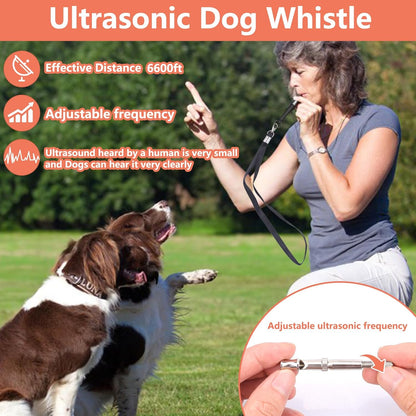 BARKIE Dog Training Kit - Treat Pouch, Pet Training Fanny Pack, 2 Puppy Training Clickers, Ultrasonic Silent Whistle, 2-in-1 Whistle Clicker, Clicker Training Guide Booklet, Dog Poop Bag (Grey)