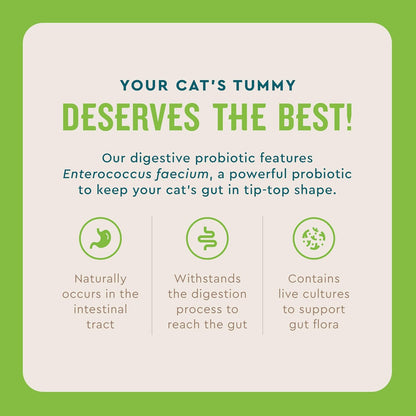 VetIQ Probiotic Powder for Cats, Treats Diarrhea and Food Sensitivity, Chicken Flavored Single Serve Packets for Indoor and Outdoor Cats, 30 Count