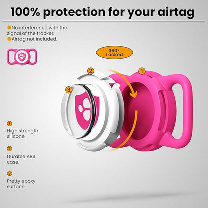 Waterproof AirTag Dog Collar Holder for Apple AirTag QR Code