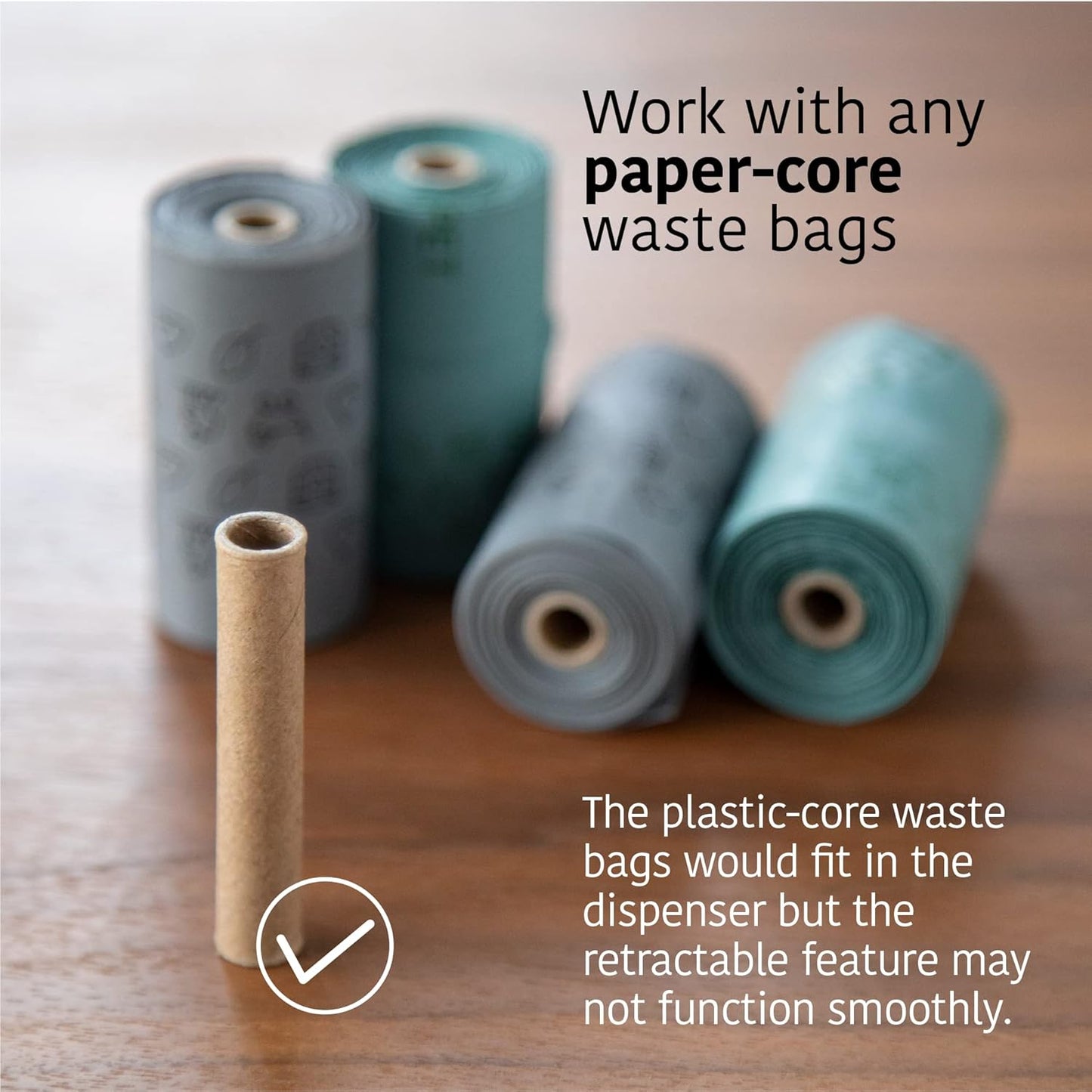 SVD.PET Dog Poop Bag Dispenser, Retractable Waste Bag Fits Any Dog Leash, Leak-Proof Waste Bags, Poop Bag Holder, Doggy Walking Accessory (Black)