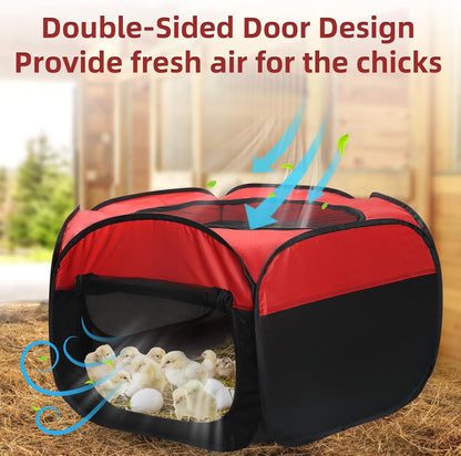 Chicken Brooder Box for Chick Starter Kit, 12.8 * 17.8 inch Large Brooder Heating Plate, Brooding Up to 30 Baby Chicks, Chicks Feeder＆Waterer, Nesting Pad, Perch, All-in-1 Chicken Brooder Set