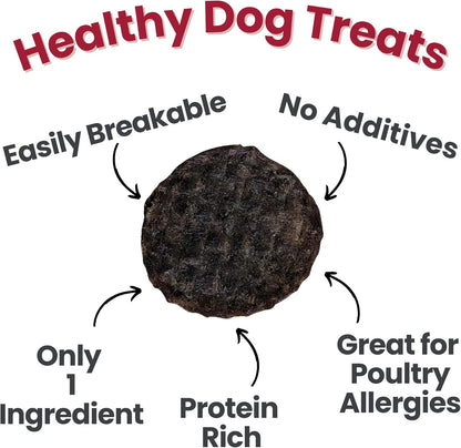 Farm To Pet - Dog Training Treats - 4 oz Beef Chips, Single Ingredient, Lean, All Natural, Healthy Treats for Small, Medium, Large Dog Breeds, & Puppies, Made in USA