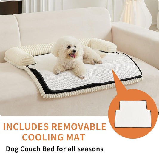 HAOMAIJIA Dog Couch Bed for Large Dogs, Non Slip Pet Couch Covers for Sofa Thick Soft Washable Dog Couch Cover Protector All Seasons Universal Dogs and Cats Bed Mat (Black, Large)