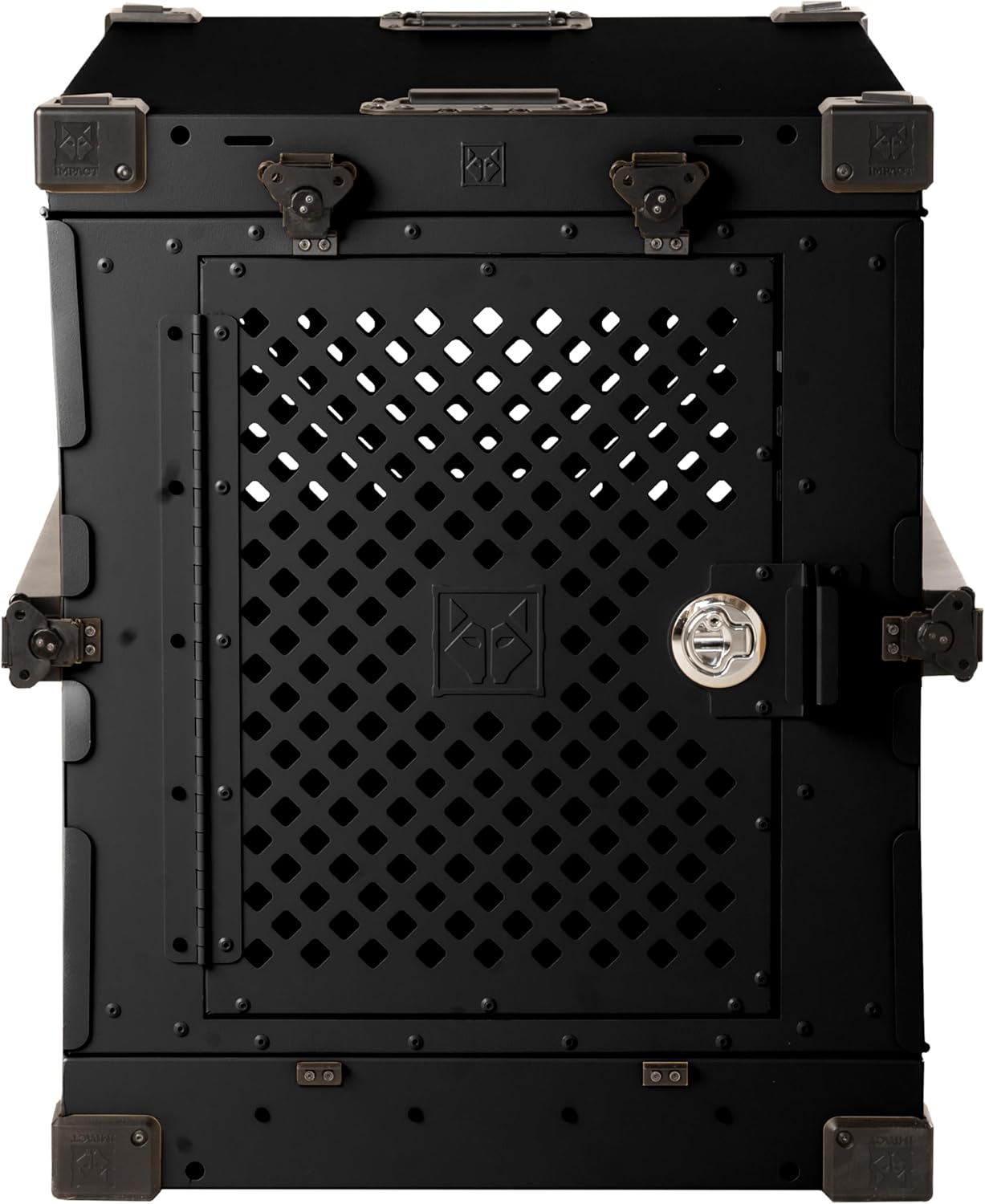 Impact Collapsible Dog Crate - Foldable Hard Crate for Intermediate Dogs - Heavy Duty Travel Kennel with Powder-Coated Aluminum - Quick Setup for Indoor & Outdoor (Black, 34" (34.5" L x 23" W x 29" H)