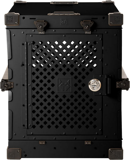 Impact Collapsible Dog Crate - Foldable Hard Crate for Intermediate Dogs - Heavy Duty Travel Kennel with Powder-Coated Aluminum - Quick Setup for Indoor & Outdoor (Black, 34" (34.5" L x 23" W x 29" H)