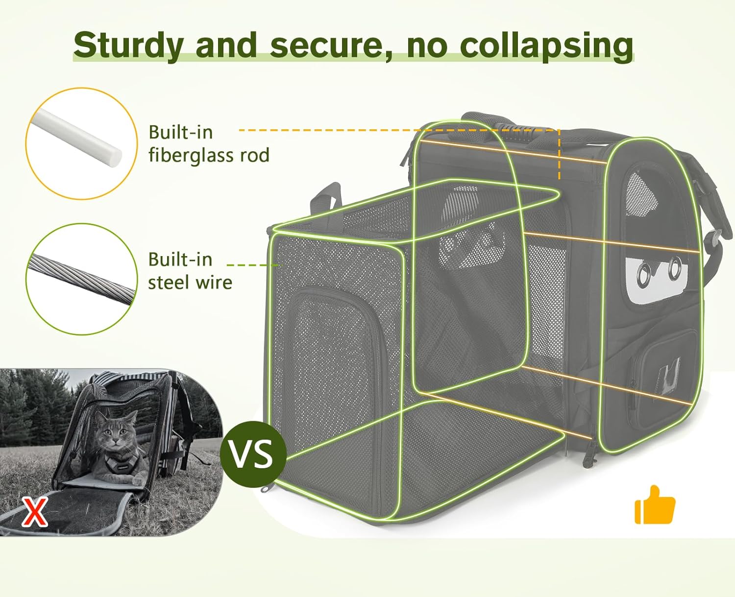 Pecute Pet Carrier Backpack, Dog Carrier Backpack, Expandable with Breathable Mesh for Small Dogs Cats Puppies, Pet Backpack Bag for Hiking Travel Camping Outdoor Hold Pets Up to 18 Lbs - Pawvie