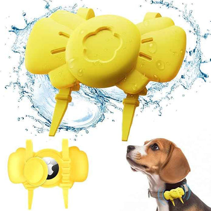 Airtag Dog Collar Holder - Silicone IPX8 Waterproof Airtag Cat Collar - Secure and Stylish, Adjustable Strap Fits All Widths