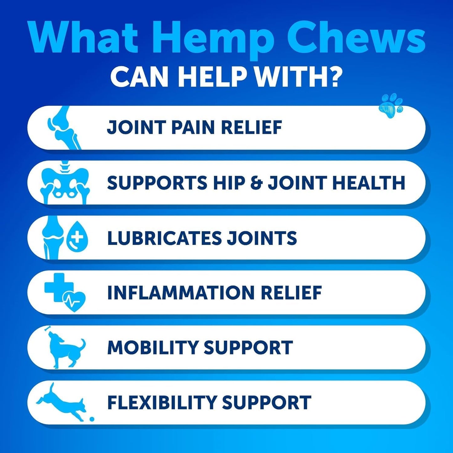 Hemp Hip and Joint Supplement for Dogs - Glucosamine for Dogs Joint Pain Relief - Chews with Chondroitin, MSM, Hemp Oil - Mobility Support, Cartilage Health - For Large, Small breeds - 120 Soft Treats