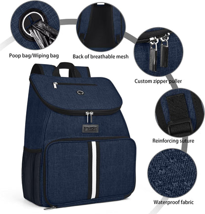 BAGLHER丨Dog Travel Bag, Airline Approved Pet Supplies Backpack, Dog Travel Backpack with 2 Silicone Collapsible Bowls and 2 Food Baskets - Pawvie