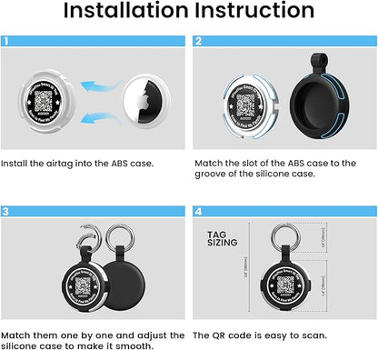 Airtag Holder Case Keychain, Protective Cover with Key Ring for Apple AirTag, Anti-Scratch, Waterproof, Durable, Compatible with AirTag