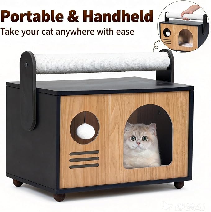 Modern Luxury Cat House & Condo – Indoor Wooden Cat Furniture with XL Lounge, Hammock, Scratching Posts & Climbing Platforms