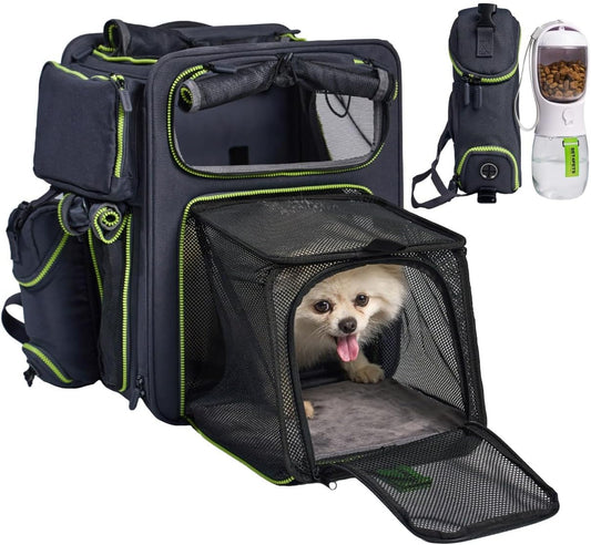 Cat Backpack Carrier & Dog Car Seat for Small Pets Up to 25 lbs - Expandable Cat Carrier Backpack with Breathable Mesh - Waterproof for Travel - 3 in 1 - Pawvie
