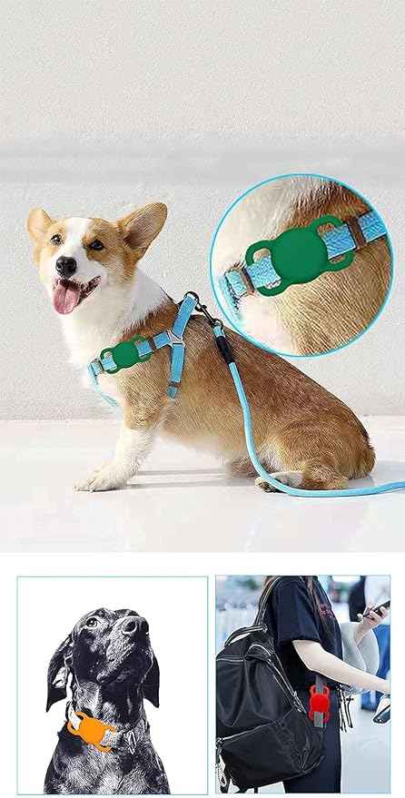 Silicone Air Tag Collar Holder - Waterproof Protective Case for Dog & Cat GPS Tracking Accessories (1 Pack, Pink)