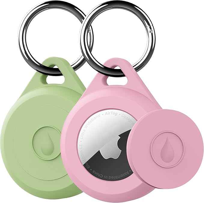 for Air tag Keychain Holder Case for Apple Air tag, 2 Pack of IPX8 Waterproof, Fully Shockproof, Anti Scratch for Air tag Holder Case for Key, Kid, Bag, Luggage, Pets Collar
