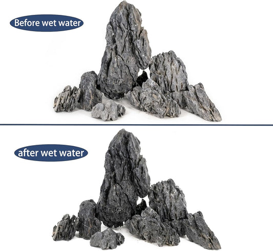 Natural Rocks Seiryu Stones Aquariums Stones for Aquascaping, Aquariums, Terrariums, Vivariums Decorative Stone,Reptile Enclosures,Paludariums,and Gardens-10LB(2 to 7 inch)