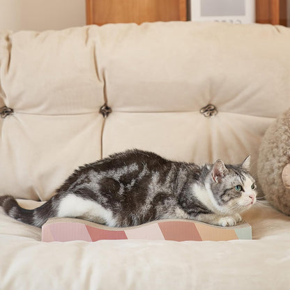 Cat Scratching Board cat Scratcher Cat Scratch Pad Cardboard cat scratchers for Indoor Cats Reversible Large Wide Corrugated with Catnip(2pcs)