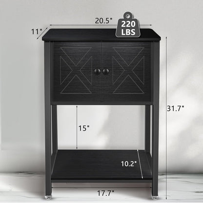 5-10 Gallon Fish Tank Stand, Heavy Duty Aquarium Stand with Cabinet & Power Outlets for Fish Tank Accessories Storage, Double Tank Stand 20.5" L* 11" W Tabletop, 220LBS Capacity Black