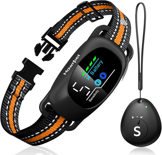 Upgraded Anti-Bark Collar with Remote Control, 2-in-1 Dog Training Collar&Dog Bark Collar with 5 Adjustable Sensitivity,Smart Anti Barking for Large Medium Small Dogs E Collar-Orange