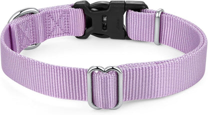 Mikivery Nylon Dog Collar with Quick Release Buckle Soft Adjustable Sturdy for Small Medium Large Dogs Violet,M