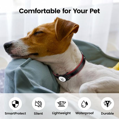 Smart Pet Tracker for Collar - Dog Trackers Location for Pet with Holder, No Monthly Fee, Real-Time Tracking, iOS Only, Long-Lasting, IPX6 Waterproof, Anti-Lost Tracker for Cats, Bag Straps, Black