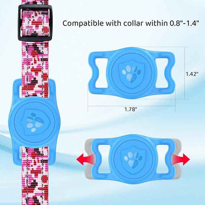 for Airtag Dog Collar Holder – IP68 Waterproof Air Tagholder for Dog Collar, Anti-Lost & Durable Silicone Case, Compatible with Apple Air Tags (Blue)