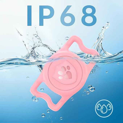 for Airtag Dog Collar Holder – (2 Pack) IP68 Waterproof Dog Air Tag Holder for Dog Collar, Anti-Lost & Durable Silicone Case, Compatible with Apple AirTags (Pink & Purple)