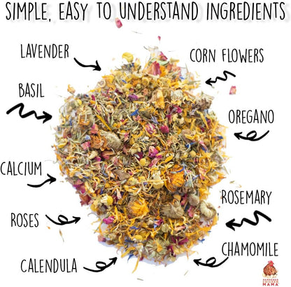 Pampered Chicken Mama Best Eggs Ever! Nesting Herbs for Chickens (2 Pounds Total) for Chicken Nesting Boxes Calcium Supplement for Chickens | Chicken Feed Supplies, Hen Treats for Coops (2 Bags)