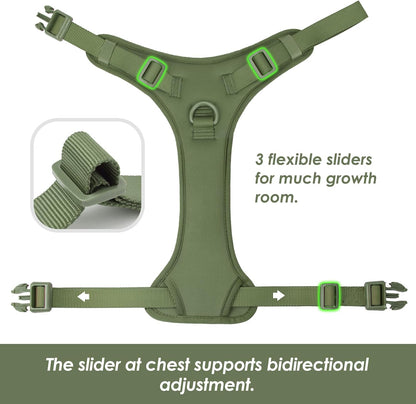 No Pull Dog Harness, Puppy Vest with Front Clip for Small Medium Large Sized Dog (Misty Green,XS)