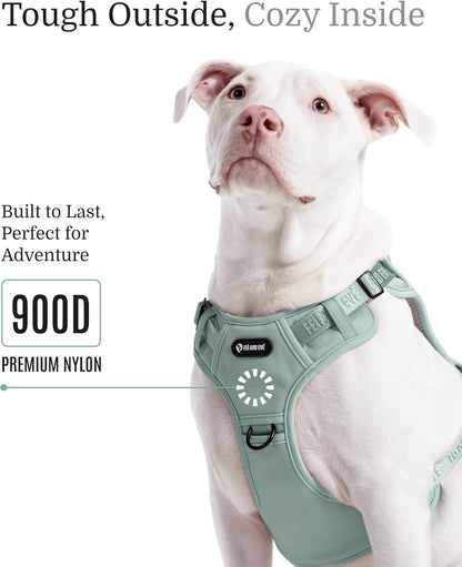 2025 New Edition, Fei & Eve MagEase Dog Harness - 3-Second Magnetic Buckles | 3-Point No-Pull Control | Heavy-Duty 900D Nylon | Dual Safety Handles | Breathable Mesh | Adjustable Fit | Large, Green