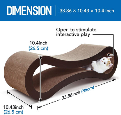 Cat Scratcher Cardboard, Scratching Pad House Bed Furniture Protector, Infinity Shape, Curved