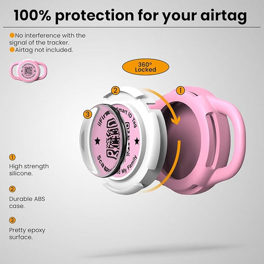 Waterproof AirTag Dog Collar Holder for Apple AirTag QR Code