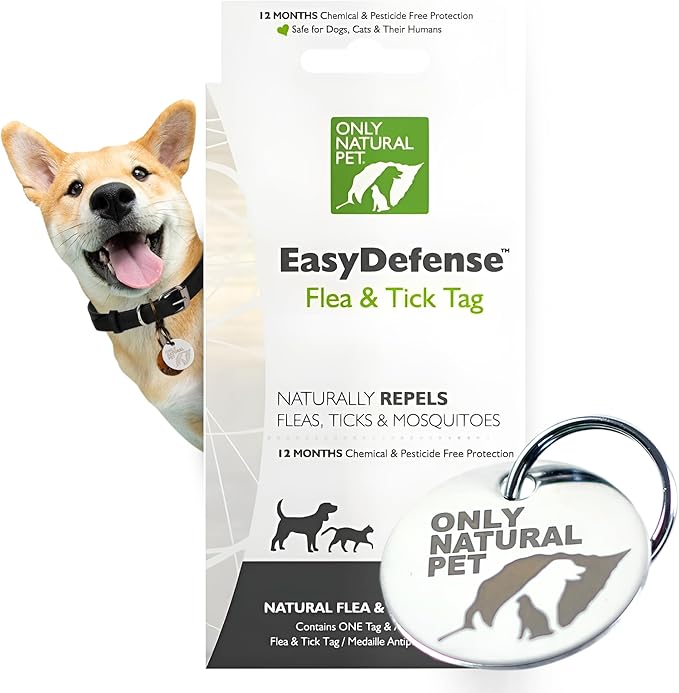 Only Natural Pet EasyDefense Tag – Lightweight, Water-Resistant Collar Attachment for Dogs & Cats – Year-Round Wearable Comfort Accessory | Non-Chemical & Durable Design