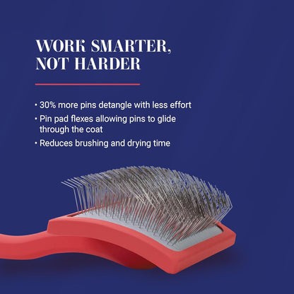 Chris Christensen Baby G Dog Slicker Brush for Dogs (Goldendoodles, Labradoodles, Poodles), Groom Like a Professional, Fluff Detangle Style, Saves Time Energy, Coral, Small