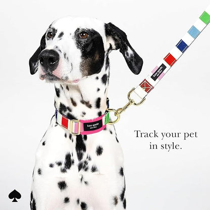 kate spade new york Airtag Dog Collar Holder - Waterproof Silicone Airtag Holder Dog Tag - Pom Pom Pink