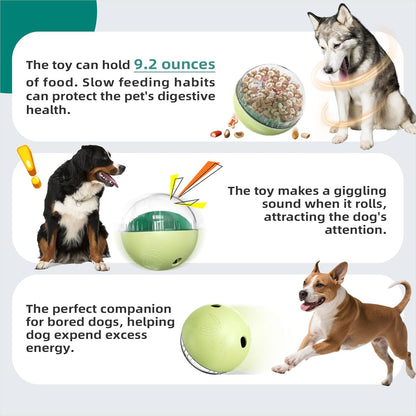 KADTC Extra-Large Dog Giggling Treat Dispenser Ball - Adjustable Food Dispensing Speed - Puppy Mind Game Puzzle Slow Feeder for Medium/Large/Extra Large Dogs Aggressive Chewers Breed