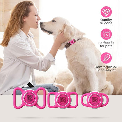 Waterproof AirTag Dog Collar Holder for Apple AirTag QR Code