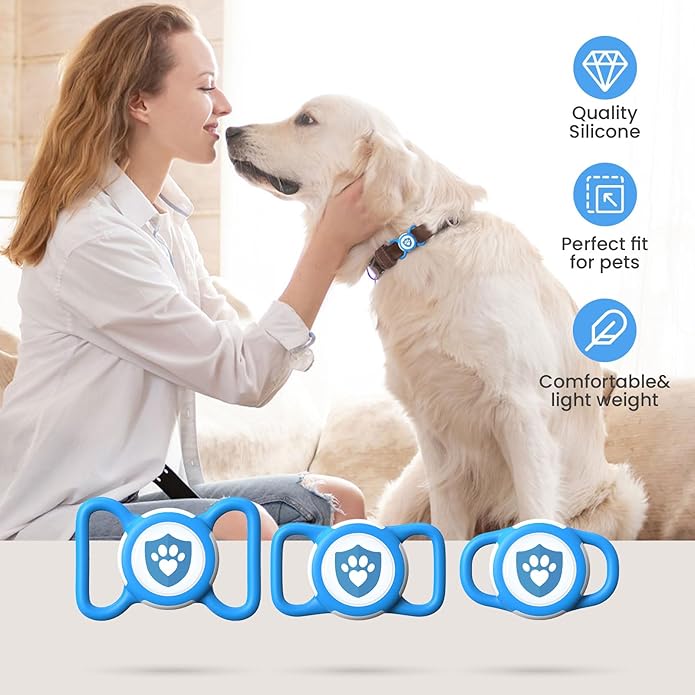 Waterproof AirTag Dog Collar Holder for Apple AirTag QR Code