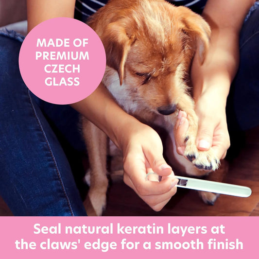 Bona Fide Beauty Pet Nail File Made of Czech Glass, Quiet and Painless Pet Nail Filer for Small Dogs, Cats, Birds, and Rabbits